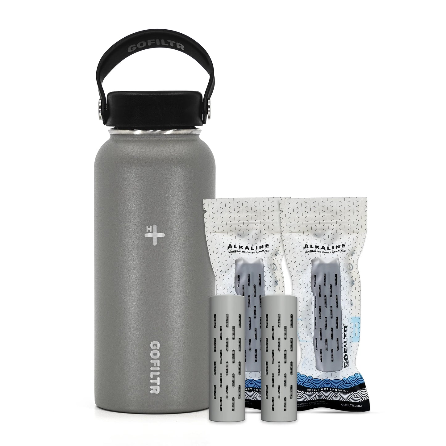 Alkaline Water Bottle 32 Oz - Insulated Water Bottle That Creates 9.5 Ph Alkaline Water