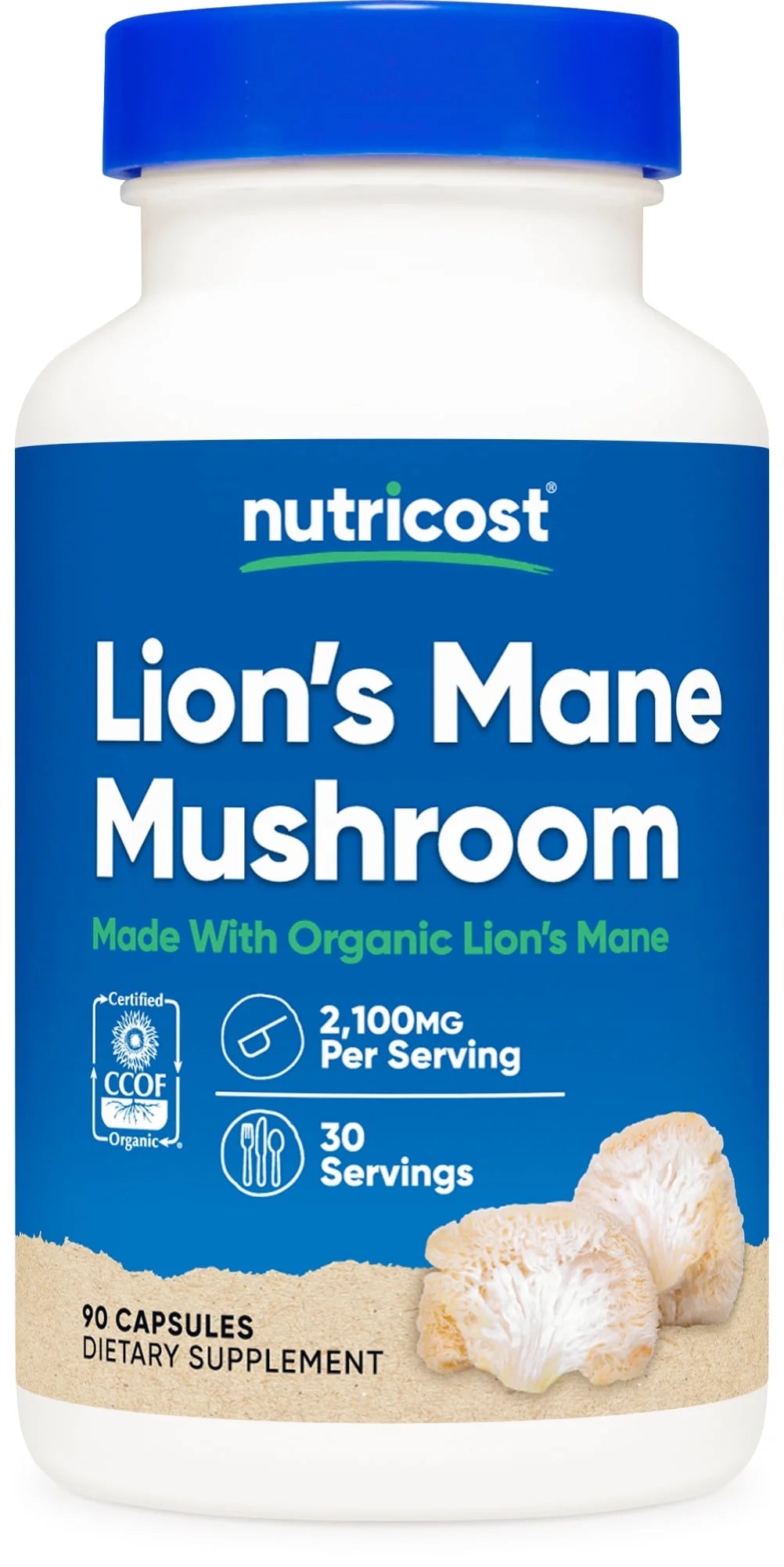 Lion'S Mane Mushroom Capsules 2100Mg per Serving, 30 Servings, 90 Capsules, Supplement